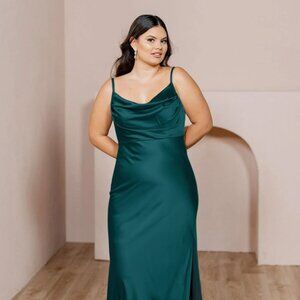 Revelry Skye Satin Dress - Emerald - Dress Size 24